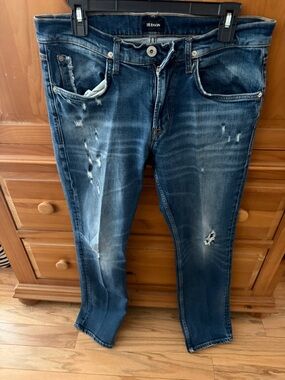 Hudson Jeans Distressed Dark Blue Slim Jeans